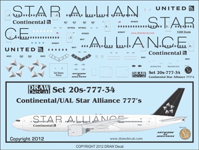 1:200 United / Continental Star Alliance Boeing 777-200