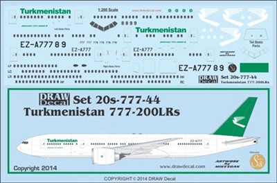 1:200 Turkmenistan Boeing 777-200LR