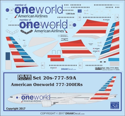 1:200 American Airlines 'OneWorld' Boeing 777-200ER