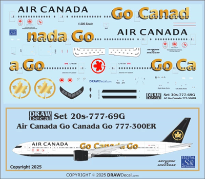 1:200 Air Canada (2017 cs)  "Go Canada Go" (2024) Boeing 777-300ER