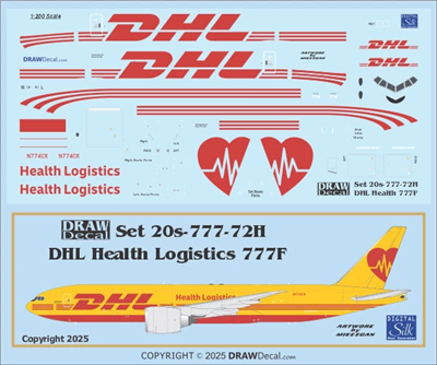 1:200 DHL Health Logistics Boeing 777-2F