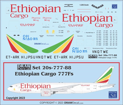 1:200 Ethiopian Airlines Cargo Boeing 777-2F