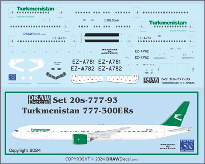 1:200 Turkmenistan Boeing 777-300ER
