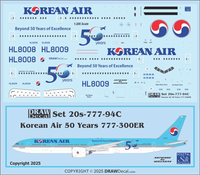 1:200 Korean Air '50 Years' Boeing 777-300ER