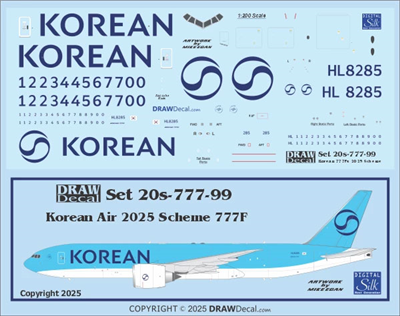 1:200 Korean Air Cargo Boeing 777-2F