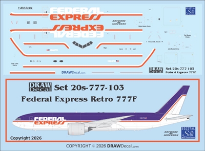 1:200 Federal Express (retro cs)  Boeing 777-2F