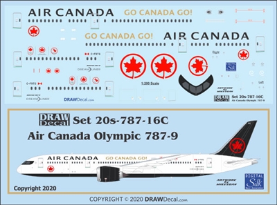 1:200 Air Canada (2017 cs)  2018 & 2020 Olympics Boeing 787-9