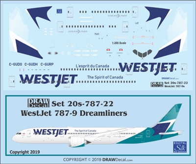 1:200 Westjet Boeing 787-9