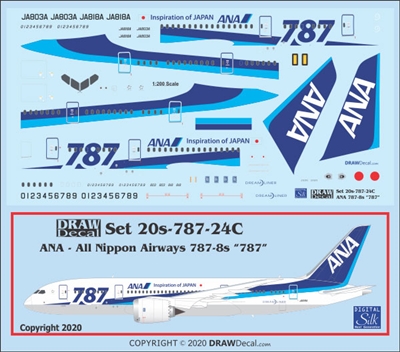 1:200 All Nippon Boeing 787-8 (with 787 titles)