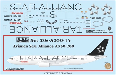 1:200 Avianca Colombia 'Star Alliance' Airbus A.330-200