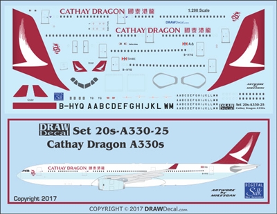1:200 Cathay Dragon Airbus A.330-300