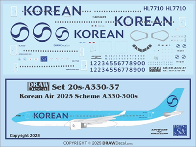 1:200 Korean Air (2025 cs) Airbus A.330-037