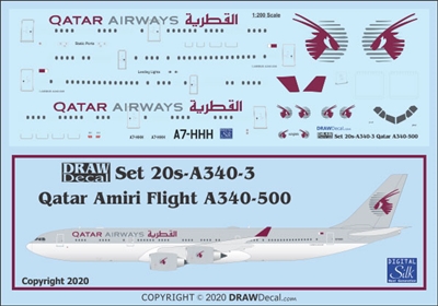 1:200 Qatar Amiri Royal Flight Airbus A340-500