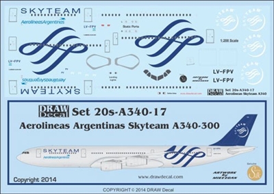1:200 Aerolineas Argentinas 'Skyteam' Airbus A.340-300