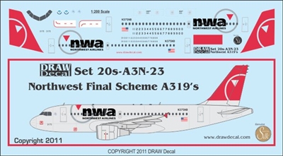 1:200 NWA Northwest Airbus A.319