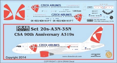 1:200 CSA Czech Airlines '90th Anniversary' Airbus A.319
