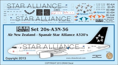 1:200 Air New Zealand/Spanair 'Star Alliance' A.320