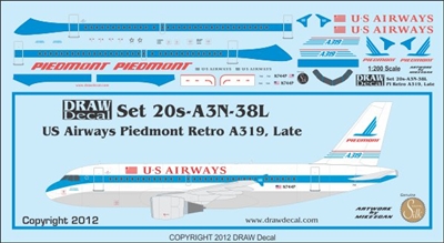 1:200 US Airways 'Piedmont' (late cs) A.319