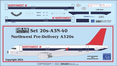 1:200 Northwest Airbus A.320