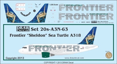 1:200 Frontier 'Sheldon Sea Turtle' Airbus A.318