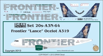1:200 Frontier 'Lance the Ocelot' Airbus A.319