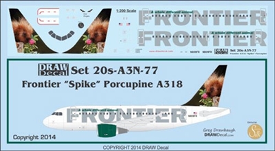 1:200 Frontier 'Spike the Porcupine' Airbus A.318