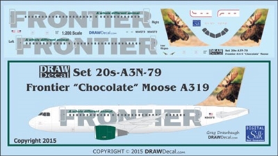 1:200 Frontier Airbus A.319. 'Chocolate' the Moose