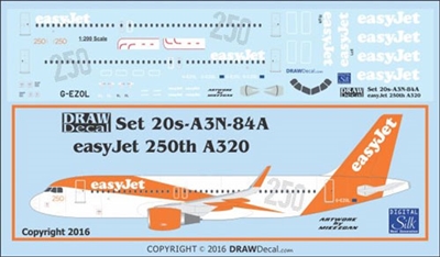 1:200 EasyJet (2015 cs) '250th'  Airbus A.320