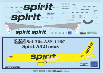 1:200 Spirit Airlines Airbus A.321NEO (with Corogard)