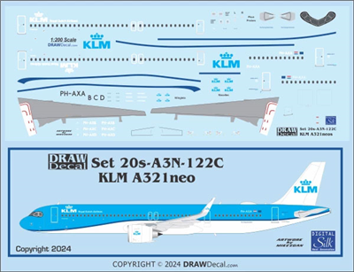 1:200 KLM (2024 cs) Airbus A.321NEO (with Corogard)