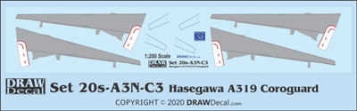 1:200 Airbus A.319 Corogard (converted Hasegawa Kit).  Two Sets