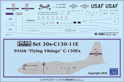 1:200 USAF 934th Airlift Wing 'Flying Vikings' C-130E Hercules