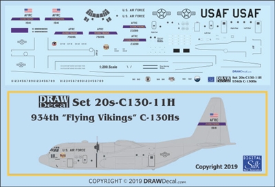 1:200 USAF 934th Airlift Wing 'Flying Vikings' C-130H Hercules