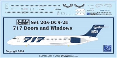 1:200 Boeing 717-200 Door, window and windshield set