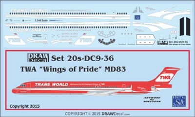 1:200 Trans World 'Wings of Pride'  McDD MD-80