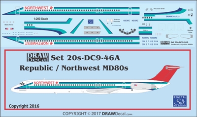 1:200 Northwest Airlines (Repblic hybrid cs) McDD MD-80