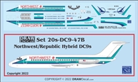 1:200 Republic Airlines / Northwest Hybrid Douglas DC-9-14/-15