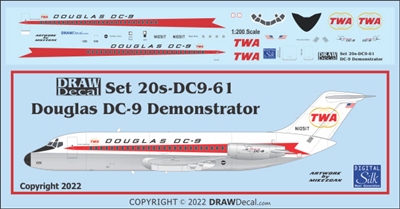 1:200 Douglas Demonstrator' / TWA (twin globe cs) Douglas DC-9-10