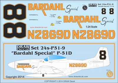 1:24 P-51D Mustang  "Bardahl Special"