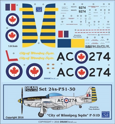 1:24 N.A. P-51D Mustang  "City of Winnipeg"