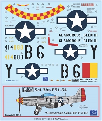 1:24 N.A. P-51D Mustang  "Glamorous Glen III"