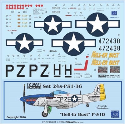 1:24 N.A. P-51D Mustang  "Hell-Er Bust"