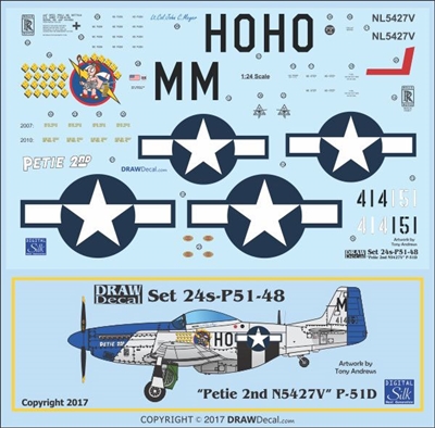 1:24 N.A. P-51D Mustang  "Petie 2nd" N5427V
