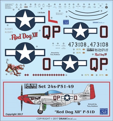 1:24 N.A. P-51D Mustang  "Red Dog XII"