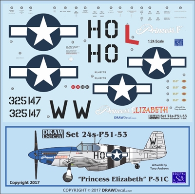 1:24 N.A. P-51C Mustang  "Princess Elizabeth"