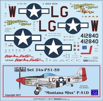 1:24 N.A. P-51D Mustang  "Montana Miss" and "Kiss Me Kate"