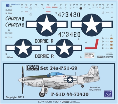 1:24 N.A. P-51D Mustang  "Chooch II", "Dorrie H"