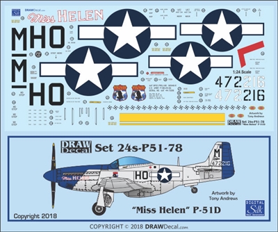 1:24 N.A. P-51D Mustang "Miss Helen"