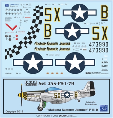 1:24 N.A. P-51D Mustang "Alabama Rammer Jammer"