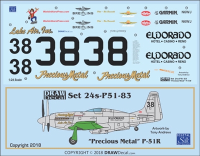 1:24 N.A. P-51XR Mustang "Precious Metal"